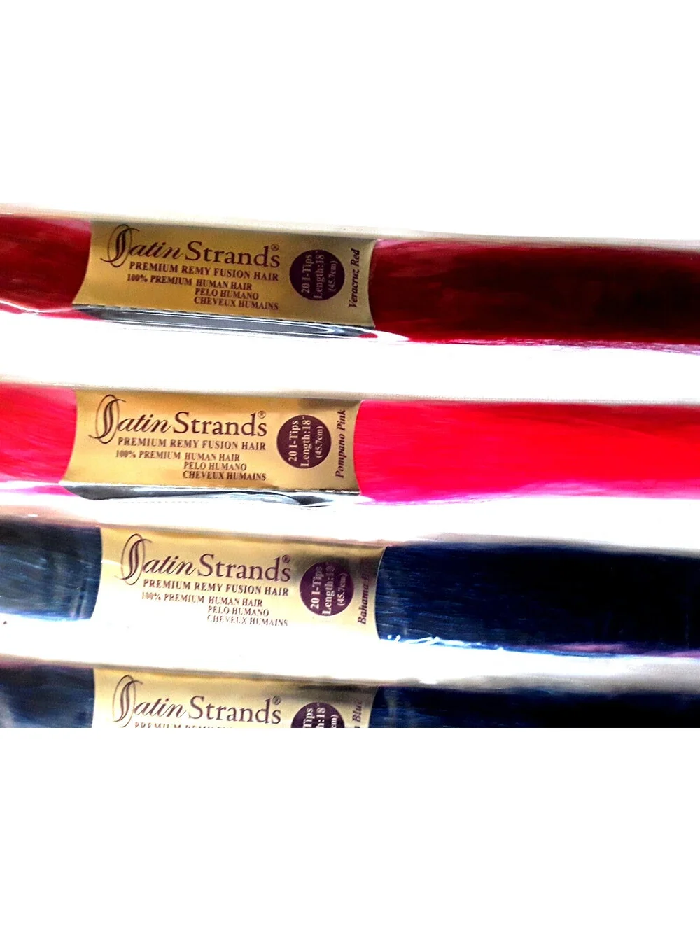 Lot  Of 17 Satin Strands 100% Human Hair 20 I-Tips 18